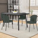 Ver imagem 2 de Kit 5 Cadeiras Sala de Jantar Estofada Gavi L02 Linho Verde Musgo - Lyam Decor