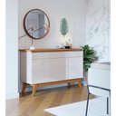 Ver imagem 4 de Aparador para Sala Buffet Classic 3 Portas Off White Nature - Imcal