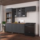 Ver imagem 1 de Cozinha Modulada 4 Peças Bari 100% MDF com Vidro Chumbo