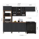 Ver imagem 3 de Cozinha Modulada 4 Peças Bari 100% MDF com Vidro Chumbo