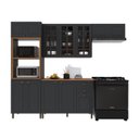 Ver imagem 2 de Cozinha Modulada 4 Peças Bari 100% MDF com Vidro Chumbo