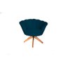 Poltrona Decorativa Pétala Suede Com Base Giratória Madeira - Azul Marinho - 1