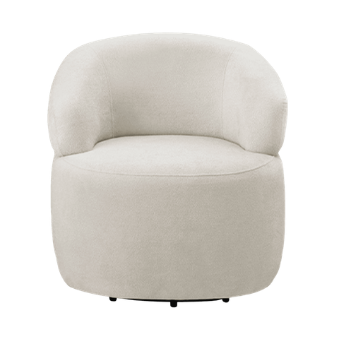 Poltrona Giratória Bárbara Luxo para Sala na Cor Bouclê-off White- Edecasamoveis