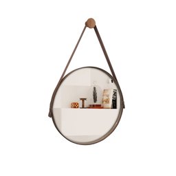 Espelho Redondo Decorativo 60cm Suspenso com Alça de Couro - 2