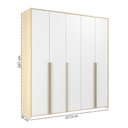 Ver imagem 2 de Guarda-Roupa Infantil MDF 5 Portas Modulados Branco/Nature