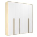 Ver imagem 1 de Guarda-Roupa Infantil MDF 5 Portas Modulados Branco/Nature