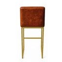 Ver imagem 7 de Banqueta Cozinha Alta com Encosto Industrial Kit 3 Dourado Lirina Pu C05 - D’Rossi
