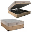 Ver imagem 1 de Cama Box Baú Queen Sintético Bipartido+ Colchão Queen Ortobom Airtech Molas SpringPocket 65x158x198