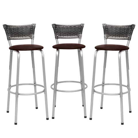 Kit 3 Banquetas Alta Vime Junco Degradê Sacada Àrea Gourmet Balcão Ilha Bancada bar piscina Cozinha
