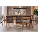 Ver imagem 3 de Mesa para Cozinha Mira Madeira Maciça com Tampo Madeirado com Vidro 90x160cm 7895155626747