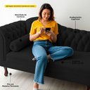 Ver imagem 6 de Divã Recamier Chaise Longue Lavínia 150cm Capitonê Pés de Madeira Courino Preto - Desk Design