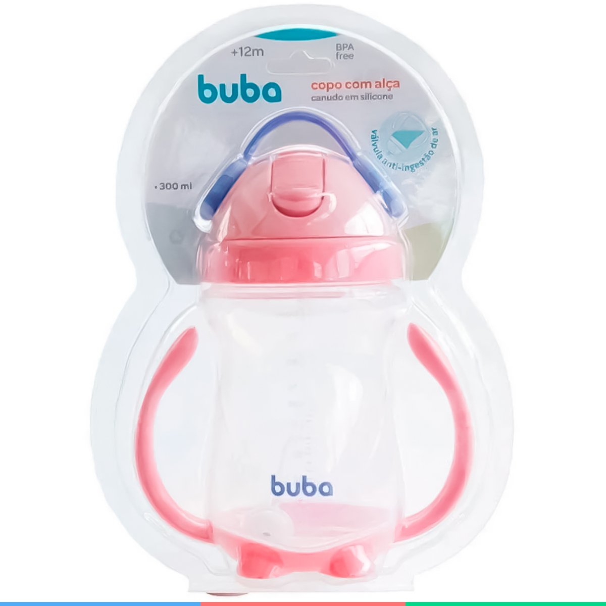 Copo de Treinamento Infantil Com Alça e Canudo de Silicone 300ml Para ...