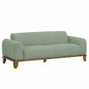 Ver imagem 1 de Sofá Molino 3 Lugares 180cm Pés Madeira Castanho Bouclé Verde Claro - Nexta Casa