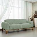 Ver imagem 2 de Sofá Molino 3 Lugares 180cm Pés Madeira Castanho Bouclé Verde Claro - Nexta Casa