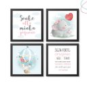Ver imagem 2 de 4 Quadros Decorativos Infantil Safari Baby Aquarela Menina:branca