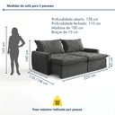 Ver imagem 3 de Sofá Cama Reclinável sem Caixa 220cm Sevilha