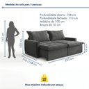 Ver imagem 3 de Sofá Cama Reclinável sem Caixa 220cm Sevilha