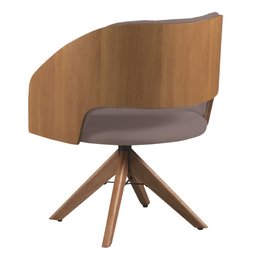 Poltrona Decorativa Giratória Núbia para Sala de Estar em Linho Marrom - Mobília Mobília - 3