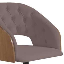Poltrona Decorativa Giratória Núbia para Sala de Estar em Linho Marrom - Mobília Mobília - 2