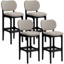 Ver imagem 1 de Kit 4 Banquetas Alta Bar Cozinha Sala Jantar Fixa Betta L02 Preto Linho Bege - Lyam Decor
