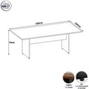 Ver imagem 4 de Mesa de Reunião Retangular Executiva Pé Painel MDP 200cm Carvalho Treviso Branco