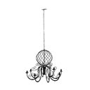 Ver imagem 4 de Lustre Luminária Ferro Teto Rústica Globo Salão Decoração Pé Direiro 8 Braços