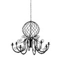 Ver imagem 5 de Lustre Luminária Ferro Teto Rústica Globo Salão Decoração Pé Direiro 8 Braços