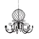 Ver imagem 1 de Lustre Luminária Ferro Teto Rústica Globo Salão Decoração Pé Direiro 8 Braços