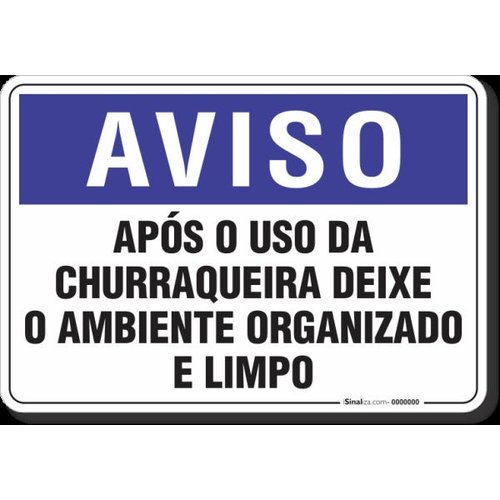 Placa de Sinalização Aviso Não Jogue Água Dentro da Churrasqueira