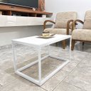 Ver imagem 2 de Mesa De Centro Goldin Retangular Para Sala Decoração Branco/Branco