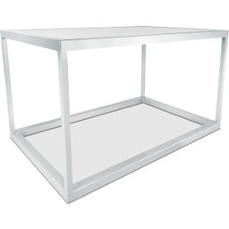 Mesa De Centro Goldin Retangular Para Sala Decoração Branco/Branco - 1