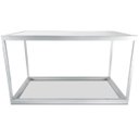 Ver imagem 3 de Mesa De Centro Goldin Retangular Para Sala Decoração Branco/Branco
