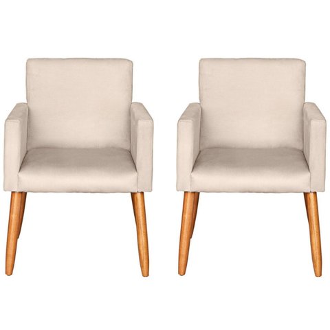 Jogo 2 Poltronas para Escritório Decor Escrivaninha Resistente Confortável Luxo