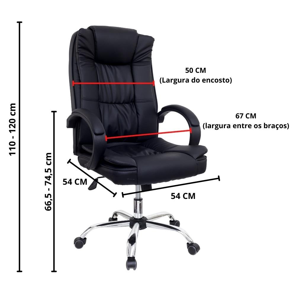 Cadeira Presidente Prizi Lewis P901 - Preta - 4