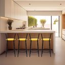Ver imagem 6 de Kit 4 Banquetas para Bancada Flórida Preta 60cm Cozinha Gourmet Balcão Ilha Piscina Área de Lazer