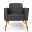 Ver imagem 3 de Kit 2 Poltronas Pés Palito Castanho Marisa Corino Preto D03 - D'Rossi