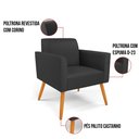 Ver imagem 6 de Kit 2 Poltronas Pés Palito Castanho Marisa Corino Preto D03 - D'Rossi