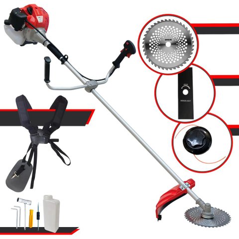 Roçadeira Aparador de Grama Anmax Cg520-p Tb C/ Carretel Nylon + Faca 2p + Faca 40d Vídea