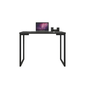 Mesa Industrial Escrivaninha Moderna Mdf 100x60 Metalon Preto Plancasa:preto