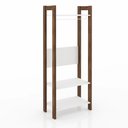 Ver imagem 1 de Armário Closet Aberto AZ1029 MDP Branco/Nogal - Gran Belo