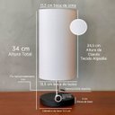 Ver imagem 3 de Abajur Luminaria de Mesa Redondo com Interruptor Ref 84 Decoração Casa Sala Quarto Escritório Moveis