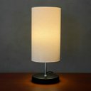 Ver imagem 1 de Abajur Luminaria de Mesa Redondo com Interruptor Ref 84 Decoração Casa Sala Quarto Escritório Moveis