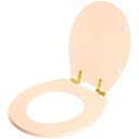 Ver imagem 2 de Assento Sanitário com Fechamento Lento Ravena Rosa Floral para Vaso Deca com Ferragem Dourada