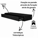 Ver imagem 2 de Penteadeira Suspensa Mesa Camarim Escrivaninha Multiuso com Gaveta 100cm:preto