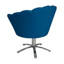 Ver imagem 4 de Poltrona Decorativa Pétala Pés Metal Giratório Suede Azul Royal - DS Estofados