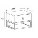 Ver imagem 3 de Mesa de Cabeceira Industrial Suspensa Quarto Organizadora Multiuso 1 Gaveta com Puxador em Couro Sig