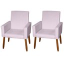 Ver imagem 2 de Kit 2 Poltronas Decorativas Mel Suede Rosa Claro Sky Mobile
