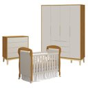 Ver imagem 1 de Quarto de Bebê 4 Portas com Cômoda Gaveteiro Elfe Classic e Berço Americano Danny Areia Savana Aceti