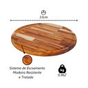 Ver imagem 2 de Tábua de Corte Redonda Madeira Legumes Carne Churrasco 33cm