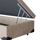 Ver imagem 3 de Cama Box Baú Blindado Solteiro Homequeen Suede Bege 41x78x188